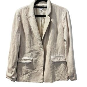 J. Jill Corduroy Cream Blazer Women's Size Small Business Casual Lined Comfort